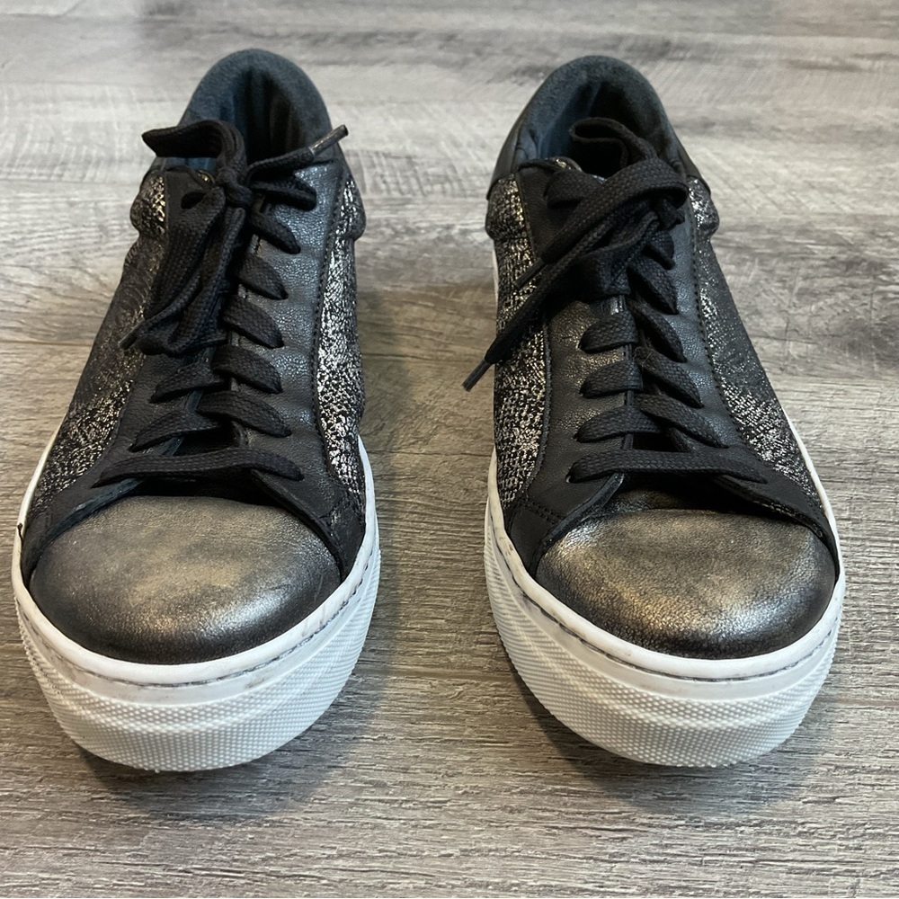 Nira Rubens Black Metallic Glitter Animal Print Sneakers Size 40 US 10 - Picture 2 of 8